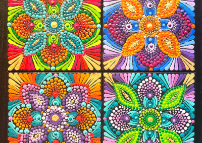 Quartet with the same mandala design.