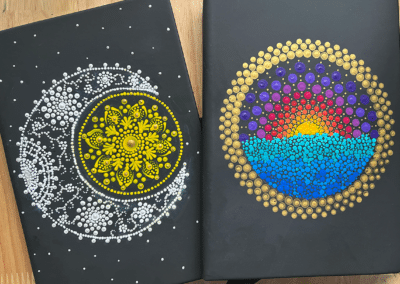 Journals with original mandala designs.